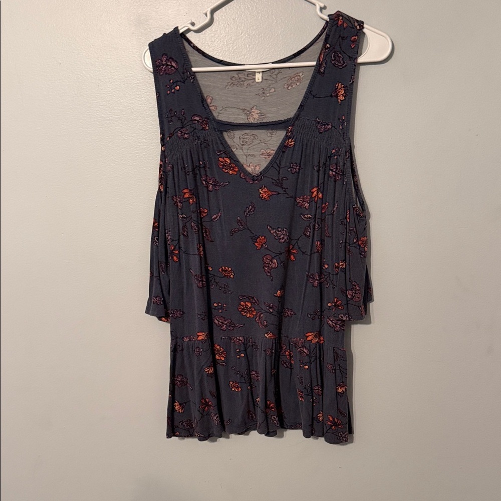 Maurices Floral Cold Shoulder Blouse